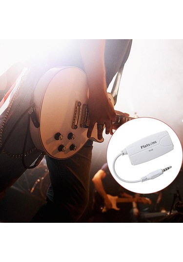 Yaozixa Gitar Ve Bas Girişli Akıllı Telefon/tablet Efekt Çevirici - 6.35mm Ve 3.5mm Çıkışlı Beyaz Adaptör