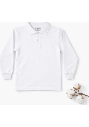 Store Beyaz Polo Yaka Uzunkol T-shirt Beyaz