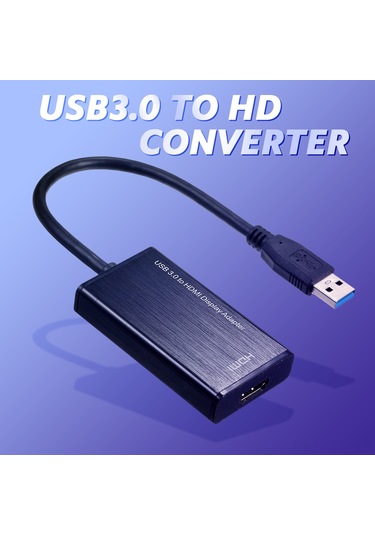 Jeehugo Usb 3.0'dan Hdmı'ye Dönüştürücü - 1080p Full Hd Kalitesi - Dizüstü Bilgisayar, Tv, Projeksiyon Ve Monitör Bağlantısı - Çoklu Sisteme Uyumlu