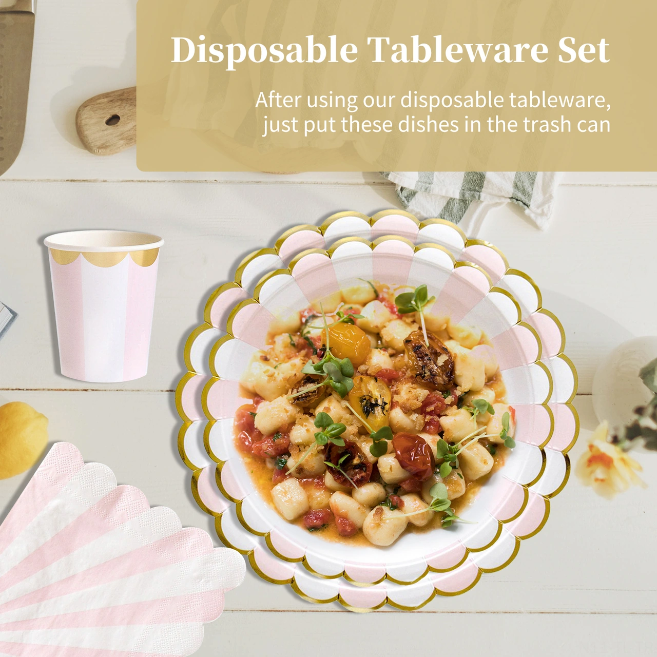 Hombey 20 Adet 33cm Pembe Kağıt Peçete - Gıda Grubu, Biyobozunur, Partiler Ve Piknikler İçin Diğer