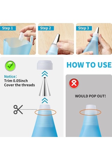 Maoyaya Yeniden Kullanılabilir Boru Torba Seti, Buzlanma Hamur Çantaları, Kek Dekorasyon Araçları, Kuplörler Diğer