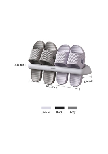 Yaleker Banyo Terlik Askısı: Yapışkanlı, Katlanabilir, Çok Amaçlı Duvar Askısı - Uzun Model, Beyaz Diğer