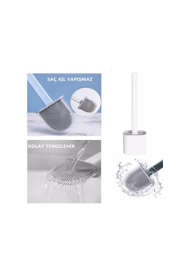 Duvara Asılan Pratik Silikon Banyo Tuvalet Klozet WC Fırçası