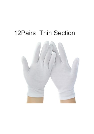 Sones 12 Çift Saf Pamuklu İş Eldiveni, İnce Kesit
