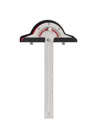 Konesam 20 İnç Metal Açı Çizgisi - Ahşap İşleri Ölçüm Aracı, 1mm Hassasiyetli Kenar Ölçer, Gümüş Renk