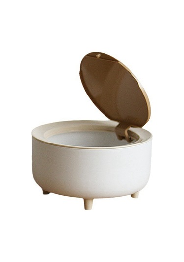 Pazly--kapaklı Masaüstü Kağıt Sepeti, Uzun Pres Küçük Çöp Kovası, Oturma Odasına Uygun, Kapaklı Ofis Çöp Kovası