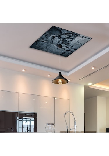 Cam Avize Göbeği | Doğal Taş Desen | 50Cm X 50Cm Çok Renkli