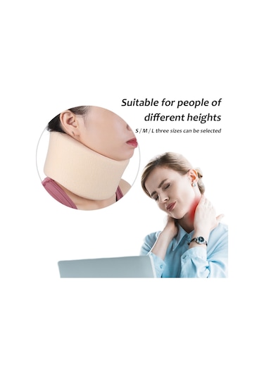 Vkemall Erkek Kadınlar İçin Sponge Pamuk Adjustable Boyun Tutucu, Sürücü Ofis Ev Kullanıma Uygun, Boyun Desteği Ve Stabilizasyon Sağlar, Kahverengi, L Beden