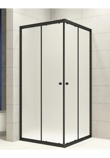 Durul Duşakabin Kare Siyah Profil Buzlu Cam Siyah