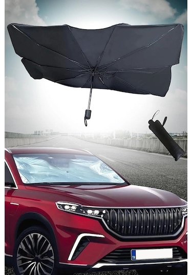 Tüm Araçlara Uyumlu Araba Güneş Gölge Koruyucu Şemsiye Oto Ön Cam Güneşlik