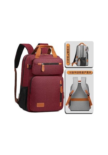 Ebitda Buyuk Kapasiteli Su Geçirmez Bilgisayar Seyahat Sırt Çantası Kırmızı 20-35l 16 İnç Sanbuyos Kırmızı