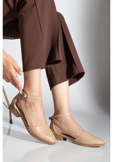 Rayna Kısa Topuk Cilt Ayakkabı Ten