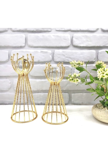 Gold Kaplama Metal 2'li Set Salon Olimpiyat Model Dekor 1 Takım
