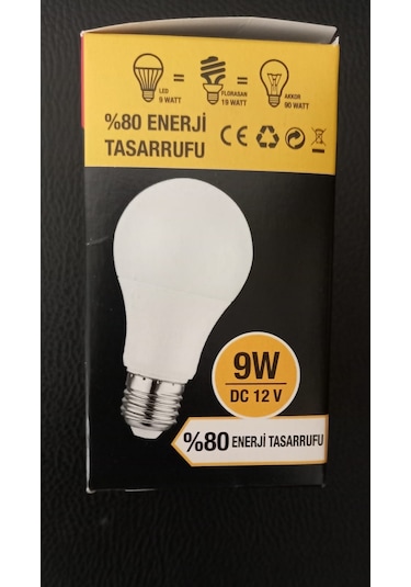 5 Li Paket 9 W Dc 12 V Led Ampül Beyaz