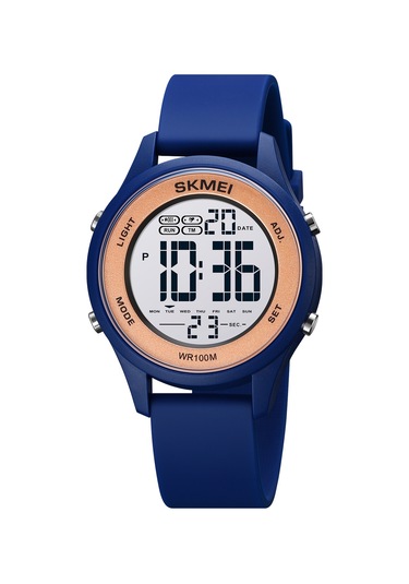 Xindoker Skmeı 1758 Spor Akıllı Saat - 100m Su Geçirmez, Kronometre, Alarm, Gösterge Işığı, Gün/ Tarih, Unisex, Lacivert Çok Renkli