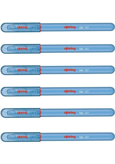 Rotring Jel Mürekkepli Tükenmez Kalem Açık Mavi  6'li