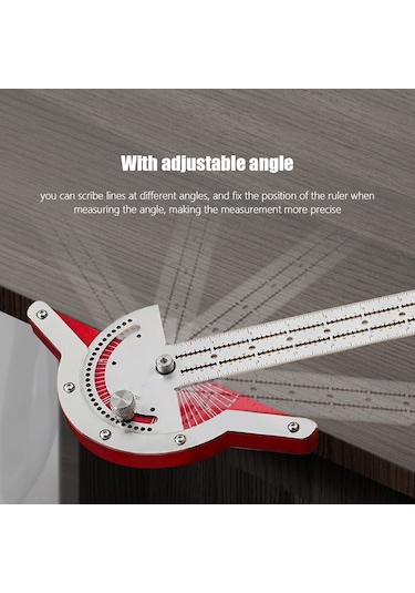 Konesam 20 İnç Metal Açı Çizgisi - Ahşap İşleri Ölçüm Aracı, 1mm Hassasiyetli Kenar Ölçer, Gümüş Renk