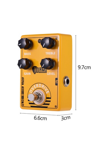 Geeksen Elektrik Gitar İçin Bas Tiz Seviye Kontrolleri Ve True Bypass Tasarımına Sahip D-8 Overdrive Gitar E Sarı