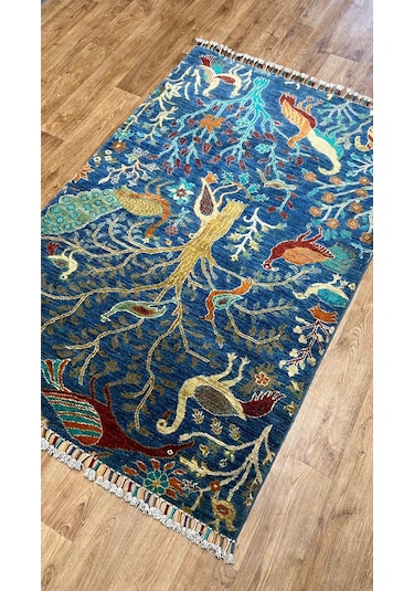 El Dokuma Afghan Halısı Gri