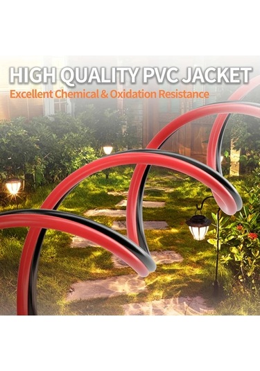 Globalbloom 12 Awg 602.36 İnç Kırmızı Siyah Bakır Kaplı Alüminyum Hoparlör Kablosu