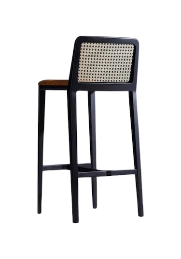 Martha Hazeranlı Ahşap Bar Sandalyesi Turuncu