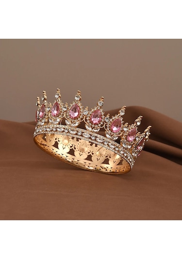 Snapbuy Lüks Prenses Kristal Taç - Gelin Düğün Parti Saç Aksesuarırodyum Kaplama