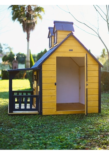 Mandu Ultra Lüks Ahşap Köpek Kulübesi Evi Gold Edition