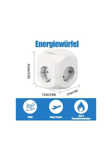 Honeybeeshop Beyaz 4 Delikli Cok Amacli Priz Uzatma Kablosu 4 Usb Arayuzu Avrupa Standarti 4 Prizi Ofis Ev Seyahat Icin