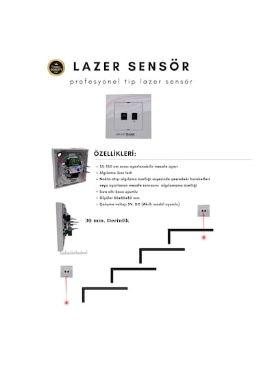 Akıllı Merdiven At-eco Oled Serisi 20 Kanal Modül + 2 Adet Lazer