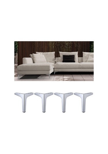 Suntek Magideal 4 X Demir Metal Mobilya Ayakları Kanepe 15cm-gümüş