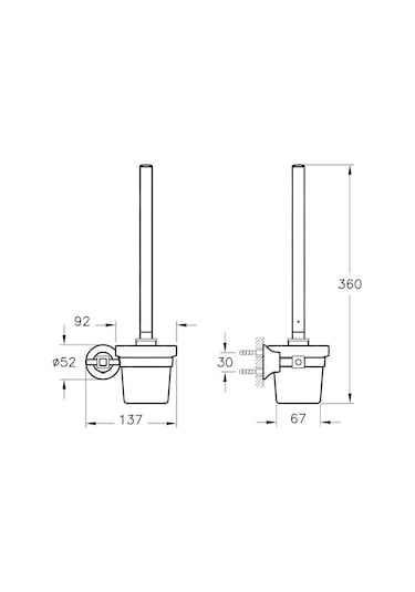 Vitra A44424 Juno Classic Krom Tuvalet Fırçası