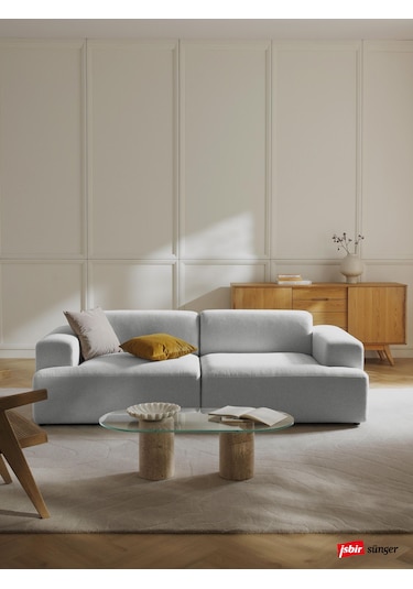 Most Mollista 2 Modül Kanepe Koltuk 32 Gri Keten Kumaş Yumuşak Sü