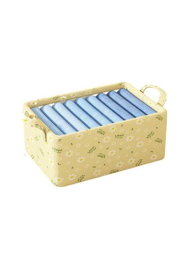 Dancemonkey X X Sarı Saklama Papatya Organizatör Kutusu 50x35x32cm Renkli Katlanır Giysi Dolabı - Gw 140l