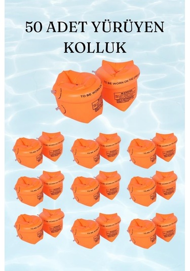 50 Adet Yürüyen Kolluk, Turuncu Renk Çok Adetli Kolluk, Toptan Kolluk, Toplu Adet Yüzme Kolluğu Turuncu