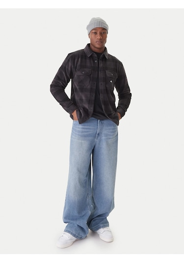 Quıksılver Berıng Straıt Check Shırt Anthracite - Pattern 1 Erkek Polar Ceket Eqypf03075-6454 Siyah Melanj