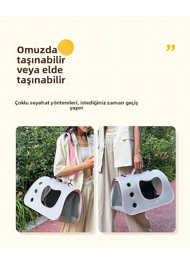 Kedi Nefes Alabilir Uzay Kabini El Çantası-k Siyah L