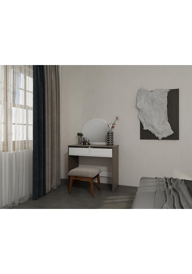 Huzur Makyaj Masası Antrasitmeşe Antrasit - Beyaz