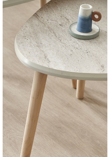 Kagu Mdf Alvin Zigon - Orta Sehpa 3'lü Ekru