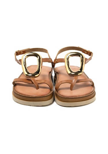 146 Camel Sandalet Kadın 26035 Myconian 2025 Greek Sandal Camel