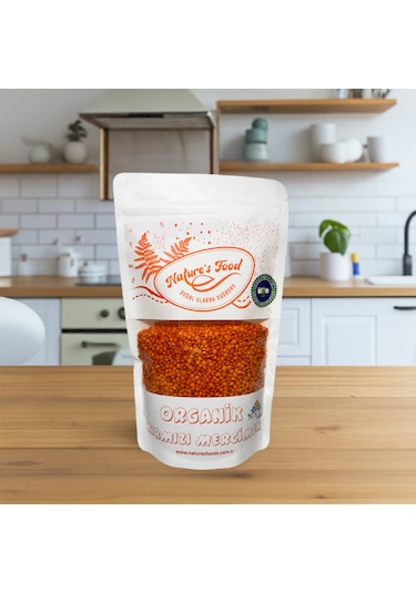 Organik Kırmızı Mercimek 500gr Pestisit Analizli Organik Sertifikalı