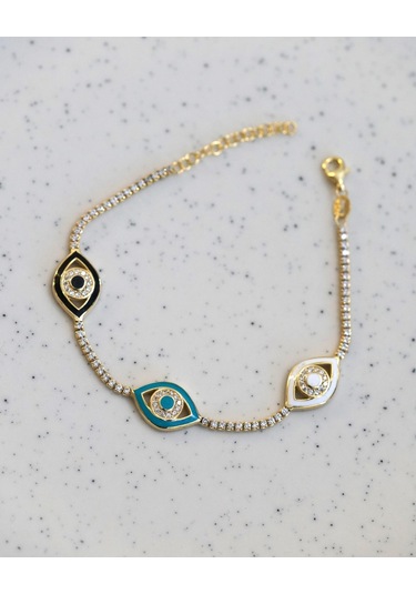 Birtekbana Renkli Mineli Göz Bileklik