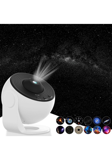 Star Projector, Bedroom İçin Planetaryum Projektörü Ultra Clear Galaxy Gece Işığı 4k Değiştirilebilir 12 Galaxy Disk