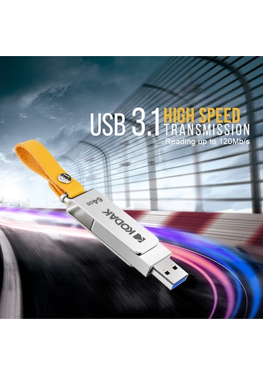 Kodak 3.1 Yüksek Hızlı Usb Flash Bellek Metal 256gb.