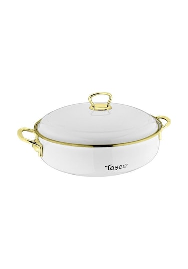 Bambum Sultan 26cm Basık Tencere - Beyaz