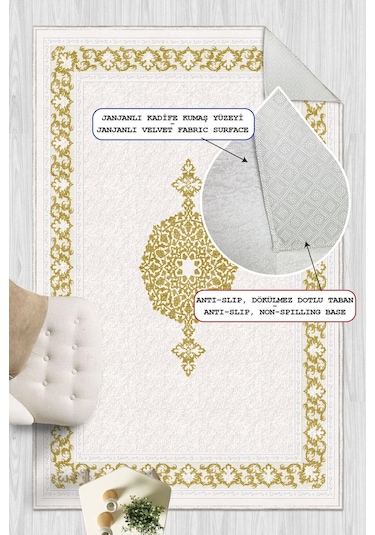 Modern Makinede Yıkanabilir Kaydırmaz Leke Tutmaz Salon Halı Oturma Odası Halı Mutfak Halı Ve Yolluk Altın