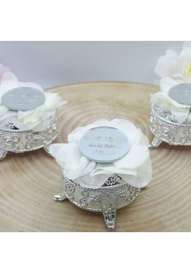 Ayaklı Yuvarlak Kutu Üzeri Pleksi Nikah Şekeri 30 Adet