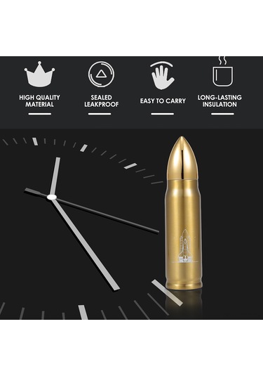 Ruicoo Termos Çelik 500ml Vakum Yalıtımlı Seyahat Bardağı - Sıcak Soğuk Koruma Altın