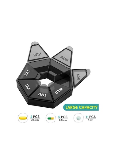 Beyaz 1 Adet Hap Kutusu Plastik 7 Gün Tablet Şeker Kutusu Taşınabilir Depolama Tablet Tutucu Seyahat Organizatör Hap Dağıtıcı Konteyner