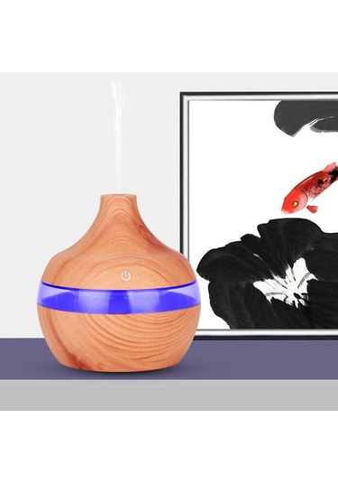 Magideal Melek Şekli Ortam Işığı Mini Usb Taşınabilir Nemlendirici Pembe Açık Kahve 300 ML