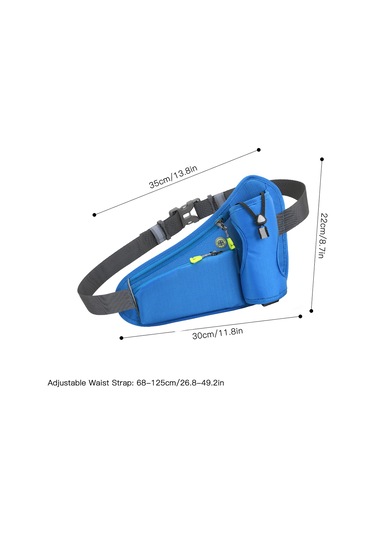 Mufunye Koşu, Kamp Ve Outdoor Etkinlikler İçin Çift Fermuarlı Su Mataralı Bel Çantası - Çeşitli Renk Seçenekleri Siyah